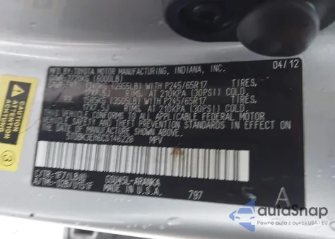 2012 Toyota Highlander Se V6 из США, поврежденный, VIN 5TDBK3EH6CS146228